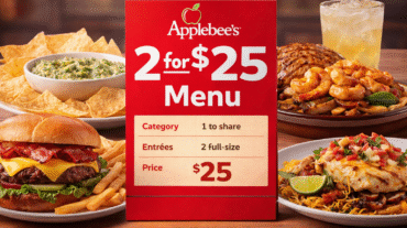 2 for $25 applebee's menu